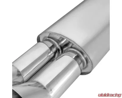 Spec-D Universal 2.5" Inlet | 3" Outlet T-304 Stainless Steel Exhaust Muffler w/ Dual Tips - MF-RS3DTM