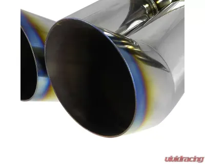 Spec-D Universal 2.5" Inlet | 3" Outlet T-304 Stainless Steel Exhaust Muffler w/ Dual Burn Tips - MF-RS3DTT