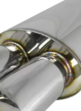 Spec-D Universal 2.5" Inlet | 3" Outlet T-304 Stainless Steel Exhaust Muffler w/ Dual Burn Tips                                     - MF-RS3DTT - Image 4
