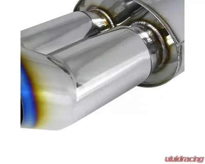 Spec-D Universal 2.5" Inlet | 3" Outlet T-304 Stainless Steel Exhaust Muffler w/ Dual Burn Tips - MF-RS3DTT