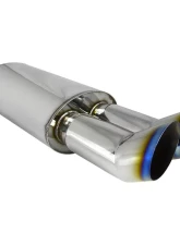 Spec-D Universal 2.5" Inlet | 3" Outlet T-304 Stainless Steel Exhaust Muffler w/ Dual Burn Tips                                     - MF-RS3DTT - Image 9