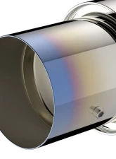 Spec-D Universal 3" Inlet | 4" Outlet T-304 Stainless Steel Spiral Flow Exhaust Muffler w/ Silencer                                     - MF-SS3103T - Image 3