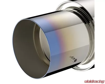 Spec-D Universal 3" Inlet | 4" Outlet T-304 Stainless Steel Spiral Flow Exhaust Muffler w/ Silencer - MF-SS3103T