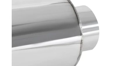 Spec-D Universal 3" Inlet/4" Outlet Stainless Steel Spiral Flow Exhaust Muffler w/ Burnt Tip                                     - MF-SS3103T - Image 8