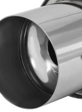 Spec-D Universal 2.5" Inlet | 4" Outlet T-304 Stainless Steel Spiral Flow Exhaust Muffler Burn Tip w/ Silencer                                     - MF-SS3103 - Image 3