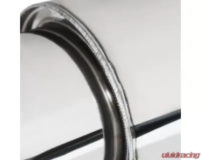 Spec-D Universal 2.5" Inlet | 4" Outlet T-304 Stainless Steel Spiral Flow Exhaust Muffler Burn Tip w/ Silencer - MF-SS3103