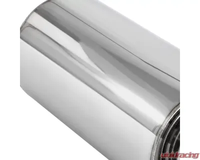 Spec-D Universal 2.5" Inlet | 4" Outlet T-304 Stainless Steel Spiral Flow Exhaust Muffler Burn Tip w/ Silencer - MF-SS3103