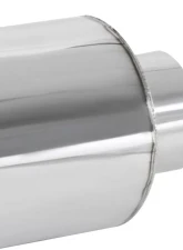 Spec-D Universal 2.5" Inlet | 4" Outlet T-304 Stainless Steel Spiral Flow Exhaust Muffler Burn Tip w/ Silencer                                     - MF-SS3103 - Image 8