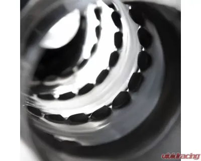 Spec-D Universal 2.5" Inlet | 4" Outlet T-304 Stainless Steel Spiral Flow Exhaust Muffler Burn Tip w/ Silencer - MF-SS3103