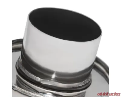 Spec-D Universal 2.5" Inlet | 4" Outlet T-304 Stainless Steel Spiral Flow Exhaust Muffler Burn Tip w/ Silencer - MF-SS3103