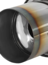 Spec-D Universal 3" Inlet | 4" Outlet T-304 Stainless Steel Spiral Flow Exhaust Muffler Burn Tip w/ Silencer                                     - MF-SS310T - Image 3