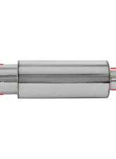 Spec-D Universal 2.5" Inlet | 4" Outlet T-304 Stainless Steel Spiral Flow Exhaust Muffler w/ Silencer                                     - MF-SS310 - Image 2