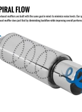 Spec-D Universal 2.5" Inlet | 4" Outlet T-304 Stainless Steel Spiral Flow Exhaust Muffler w/ Silencer                                     - MF-SS310 - Image 4