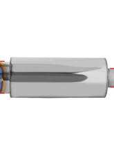 Spec-D Universal 3" Inlet | 4" Outlet T-304 Stainless Steel Spiral Flow Exhaust Muffler w/ Slanted Tip                                     - MF-SS3413T - Image 2