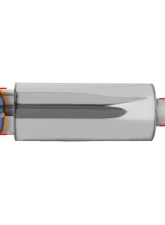 Spec-D Universal 3" Inlet | 4" Outlet T-304 Stainless Steel Spiral Flow Exhaust Muffler w/ Slanted Burn Tip                                     - MF-SS341T - Image 2