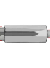 Spec-D Universal 2.5" Inlet | 4" Outlet T-304 Stainless Steel Spiral Flow Exhaust Muffler w/ Slanted Tip                                     - MF-SS341 - Image 2