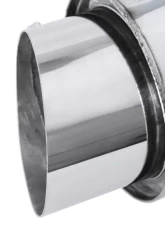 Spec-D Universal 2.5" Inlet | 4" Outlet T-304 Stainless Steel Spiral Flow Exhaust Muffler w/ Slanted Tip                                     - MF-SS341 - Image 3