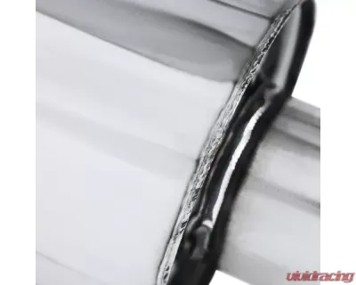 Spec-D Universal 2.5" Inlet | 4" Outlet T-304 Stainless Steel Spiral Flow Exhaust Muffler w/ Slanted Tip - MF-SS341