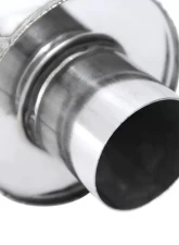 Spec-D Universal 2.5" Inlet | 4" Outlet T-304 Stainless Steel Spiral Flow Exhaust Muffler w/ Slanted Tip                                     - MF-SS341 - Image 8