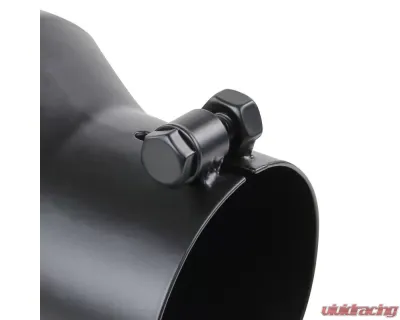 Spec-D Universal 4" Inlet | 6" Outlet Black Stainless Steel Bolt-On Angled Exhaust Tip - MF-TP0406D-BS-TD
