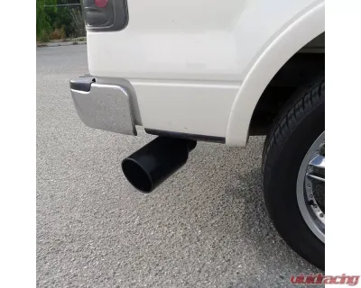 Spec-D Universal 4" Inlet | 6" Outlet Black Stainless Steel Bolt-On Angled Exhaust Tip - MF-TP0406D-BS-TD