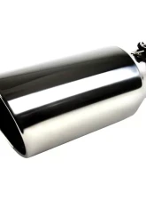 Spec-D Universal 4" Inlet | 6" Outlet Chrome Stainless Steel Bolt-On Angled Exhaust Tip                                     - MF-TP0406D-S-TD - Image 5