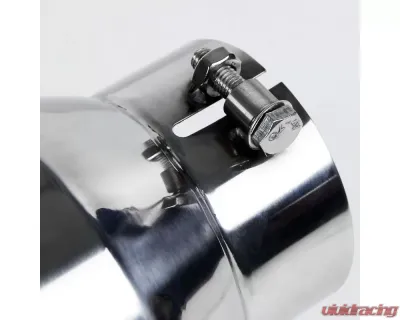 Spec-D Universal 4" Inlet | 6" Outlet Chrome Stainless Steel Bolt-On Angled Exhaust Tip - MF-TP0406D-S-TD