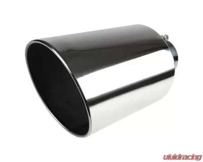Spec-D Universal 4" Inlet | 8" Outlet Chrome Stainless Steel Bolt-On Angled Exhaust Tip - MF-TP0408D-S-TD