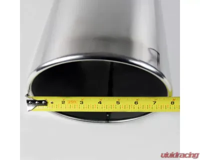 Spec-D Universal 4" Inlet | 8" Outlet Chrome Stainless Steel Bolt-On Angled Exhaust Tip - MF-TP0408D-S-TD