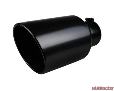 Spec-D Universal 5" Inlet | 8" Outlet Black Stainless Steel Bolt-On Angled Exhaust Tip - MF-TP0508D-BS-TD