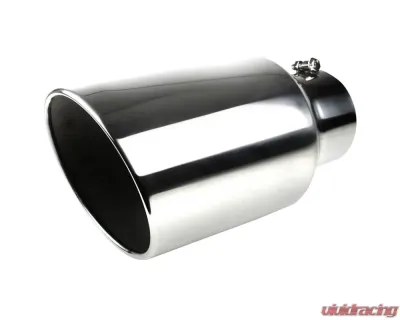Spec-D Universal 5" Inlet | 8" Outlet Chrome Stainless Steel Bolt-On Angled Exhaust Tip - MF-TP0508D-S-TD