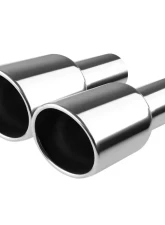 Spec-D Universal 2.5" Inlet | 4.125" Outlet Chrome T-304 Stainless Steel Angled Exhaust Tip (2pc)                                     - MF-TPA001 - Image 10