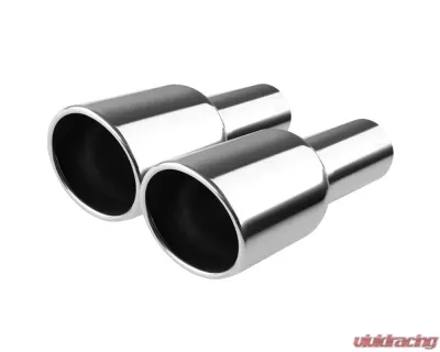 Spec-D Universal 2.5" Inlet | 4.125" Outlet Chrome T-304 Stainless Steel Angled Exhaust Tip (2pc) - MF-TPA001