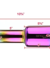 Spec-D Universal 2.5" Inlet | 4.125" Outlet Rainbow T-304 Stainless Steel Purple Angled Burn Exhaust Tip (2pc)                                     - MF-TPA001PT - Image 2