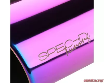Spec-D Universal 2.5" Inlet | 4.125" Outlet Rainbow T-304 Stainless Steel Purple Angled Burn Exhaust Tip (2pc) - MF-TPA001PT
