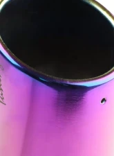 Spec-D Universal 2.5" Inlet | 4.125" Outlet Rainbow T-304 Stainless Steel Purple Angled Burn Exhaust Tip (2pc)                                     - MF-TPA001PT - Image 4