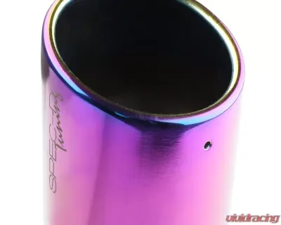 Spec-D Universal 2.5" Inlet | 4.125" Outlet Rainbow T-304 Stainless Steel Purple Angled Burn Exhaust Tip (2pc) - MF-TPA001PT