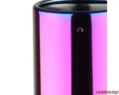 Spec-D Universal 2.5" Inlet | 4.125" Outlet Rainbow T-304 Stainless Steel Purple Angled Burn Exhaust Tip (2pc) - MF-TPA001PT