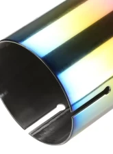 Spec-D Universal 2.5" Inlet | 4.125" Outlet Rainbow T-304 Stainless Steel Purple Angled Burn Exhaust Tip (2pc)                                     - MF-TPA001PT - Image 8