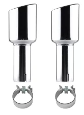 Spec-D Universal 2.5" Inlet | 4.125" Outlet Chrome T-304 Stainless Steel Angled Exhaust Tip (2pc)                                     - MF-TPA001 - Image 10