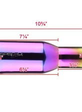 Spec-D Universal 2.5" Inlet | 3.875" Outlet Rainbow T-304 Stainless Steel Purple Angled Burn Exhaust Tip (2pc)                                     - MF-TPA002PT - Image 2