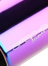 Spec-D Universal 2.5" Inlet | 3.875" Outlet Rainbow T-304 Stainless Steel Purple Angled Burn Exhaust Tip (2pc)                                     - MF-TPA002PT - Image 4