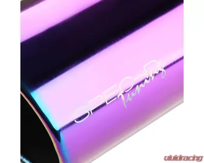 Spec-D Universal 2.5" Inlet | 3.875" Outlet Rainbow T-304 Stainless Steel Purple Angled Burn Exhaust Tip (2pc) - MF-TPA002PT