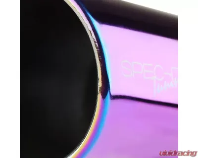 Spec-D Universal 2.5" Inlet | 3.875" Outlet Rainbow T-304 Stainless Steel Purple Angled Burn Exhaust Tip (2pc) - MF-TPA002PT