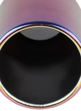 Spec-D Universal 2.5" Inlet | 3.875" Outlet Rainbow T-304 Stainless Steel Purple Angled Burn Exhaust Tip (2pc)                                     - MF-TPA002PT - Image 6
