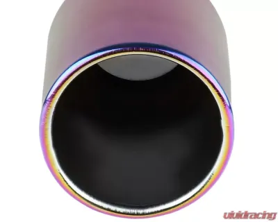 Spec-D Universal 2.5" Inlet | 3.875" Outlet Rainbow T-304 Stainless Steel Purple Angled Burn Exhaust Tip (2pc) - MF-TPA002PT