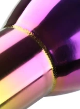 Spec-D Universal 2.5" Inlet | 3.875" Outlet Rainbow T-304 Stainless Steel Purple Angled Burn Exhaust Tip (2pc)                                     - MF-TPA002PT - Image 7