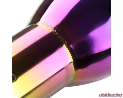 Spec-D Universal 2.5" Inlet | 3.875" Outlet Rainbow T-304 Stainless Steel Purple Angled Burn Exhaust Tip (2pc) - MF-TPA002PT