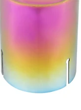 Spec-D Universal 2.5" Inlet | 3.875" Outlet Rainbow T-304 Stainless Steel Purple Angled Burn Exhaust Tip (2pc)                                     - MF-TPA002PT - Image 9