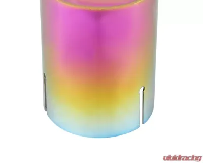 Spec-D Universal 2.5" Inlet | 3.875" Outlet Rainbow T-304 Stainless Steel Purple Angled Burn Exhaust Tip (2pc) - MF-TPA002PT